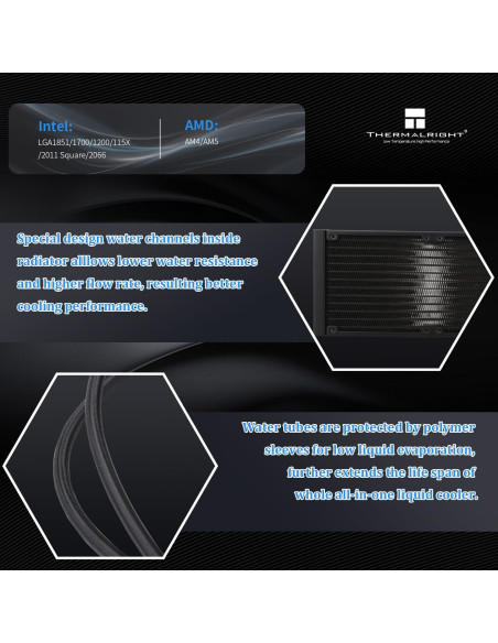 Enfriador AIO Thermalright Aqua Elite 240mm ARGB Negro