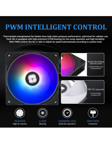 Enfriador AIO Thermalright Aqua Elite 240mm ARGB Negro