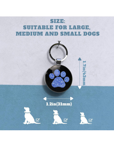 Etiqueta QR para perros KEKID personalizada 3.2 cm azul