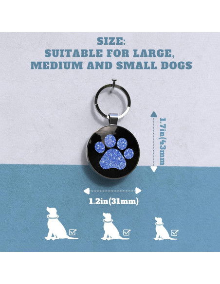 Etiqueta QR para perros KEKID personalizada 3.2 cm azul