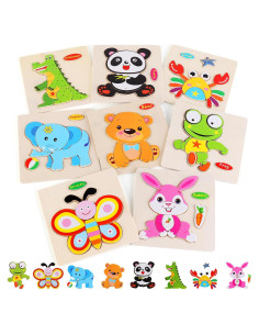 Rompecabezas de Madera NASHRIO 8 Animales Educativos 1-4 Años