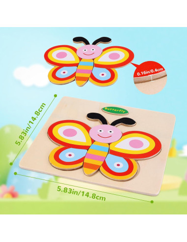 Rompecabezas de Madera NASHRIO 8 Animales Educativos 1-4 Años