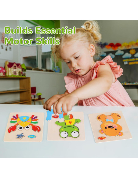 Rompecabezas de Madera NASHRIO 8 Animales Educativos 1-4 Años