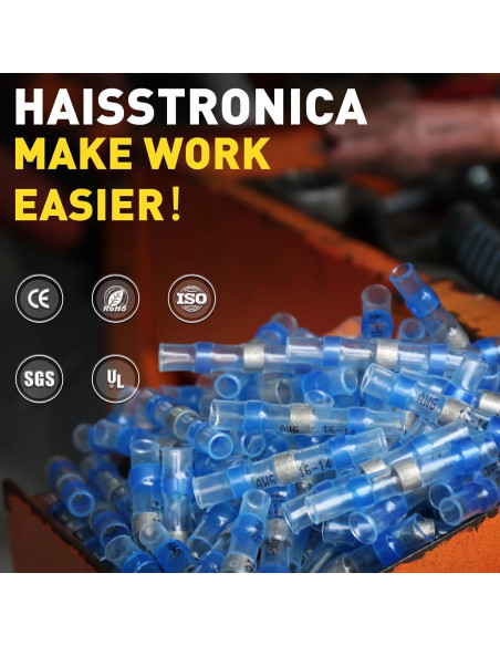 Kit de 120 Conectores de Cable Haisstronica con Sello de Soldadura