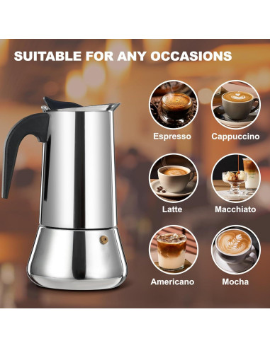 Cafetera Espresso DITOSH 2 Tazas Acero Inoxidable 100ml