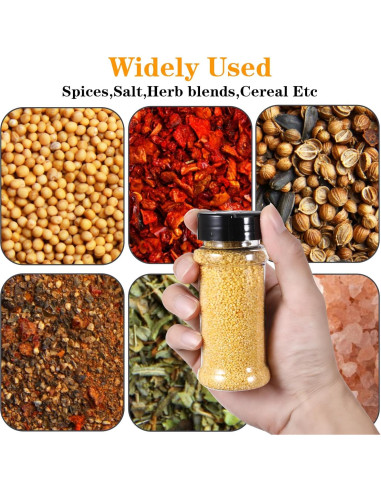 36 Tarros de Especias Plástico Wanmu 100ml con Dosificador