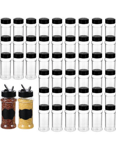 36 Tarros de Especias Plástico Wanmu 100ml con Dosificador