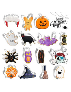 Juego de 15 Cortadores de Galletas Halloween LifeisLuck