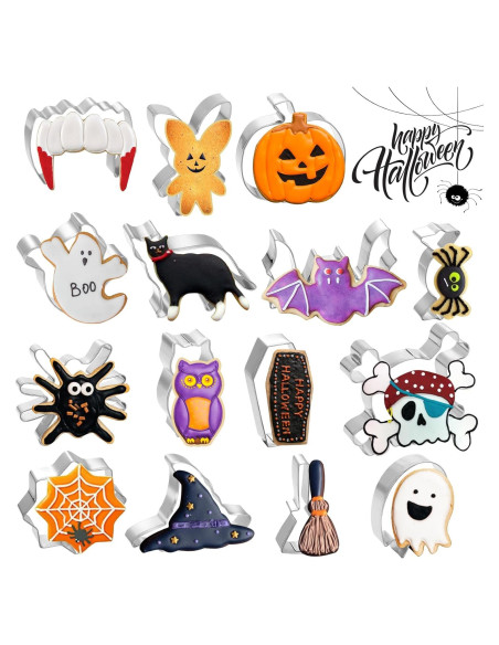 Juego de 15 Cortadores de Galletas Halloween LifeisLuck