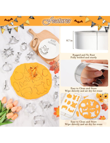 Juego de 15 Cortadores de Galletas Halloween LifeisLuck