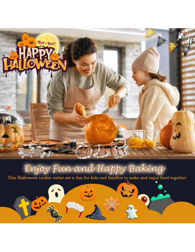 Juego de 15 Cortadores de Galletas Halloween LifeisLuck