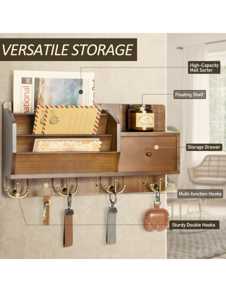 Soporte de Llaves y Organizador de Correo Rebee Vision 40.64cm