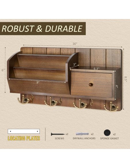 Soporte de Llaves y Organizador de Correo Rebee Vision 40.64cm