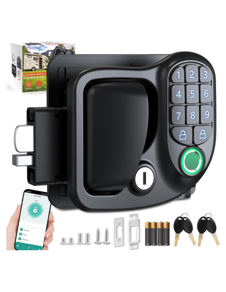 Cerradura de Puerta de RV Kedite HF-QP-S02, Biométrica y Bluetooth