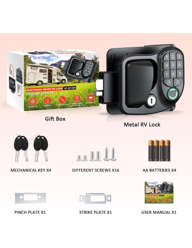 Cerradura de Puerta de RV Kedite HF-QP-S02, Biométrica y Bluetooth