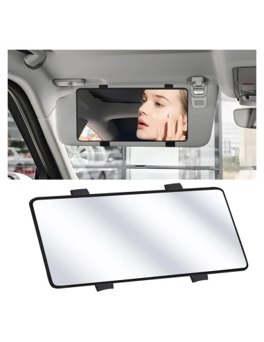 Espejo de Vanidad para Coche KHGUZ Universal Negro 26x13.5 cm