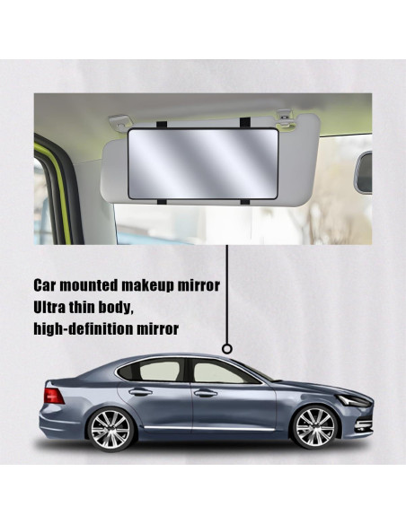 Espejo de Vanidad para Coche KHGUZ Universal Negro 26x13.5 cm