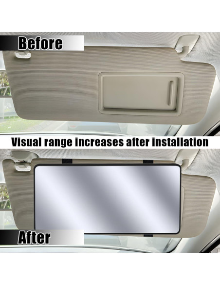 Espejo de Vanidad para Coche KHGUZ Universal Negro 26x13.5 cm