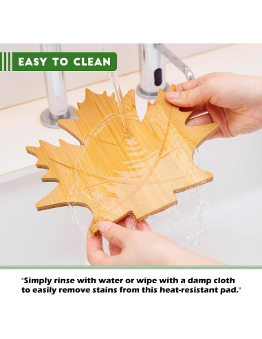 Juego de Trivetes de Bambú Erjiacun - 6 Piezas Antideslizantes