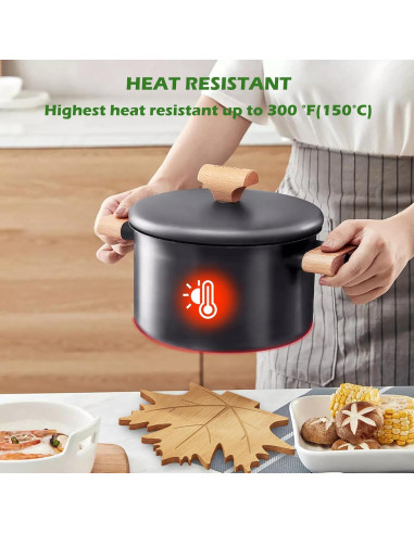 Juego de Trivetes de Bambú Erjiacun - 6 Piezas Antideslizantes