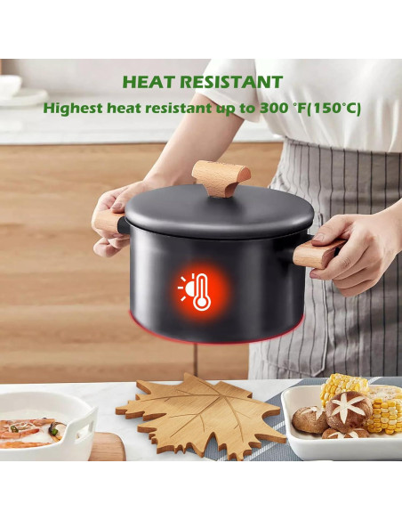 Juego de Trivetes de Bambú Erjiacun - 6 Piezas Antideslizantes