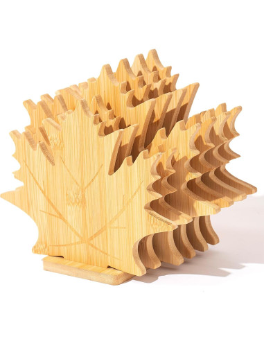 Juego de Trivetes de Bambú Erjiacun - 6 Piezas Antideslizantes