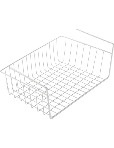 Cesta de Almacenamiento Bajo Estante Diseño Inteligente - 6 Pzas - 40.6x14 cm - Blanca