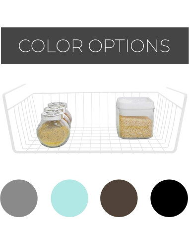 Cesta de Almacenamiento Bajo Estante Diseño Inteligente - 6 Pzas - 40.6x14 cm - Blanca