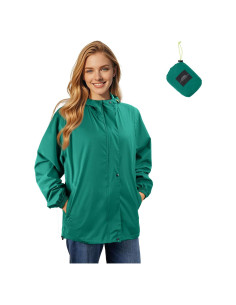 Chaqueta de Lluvia LAMA para Mujeres Grande Verde Esmeralda