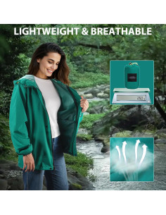 Chaqueta de Lluvia LAMA para Mujeres Grande Verde Esmeralda 2