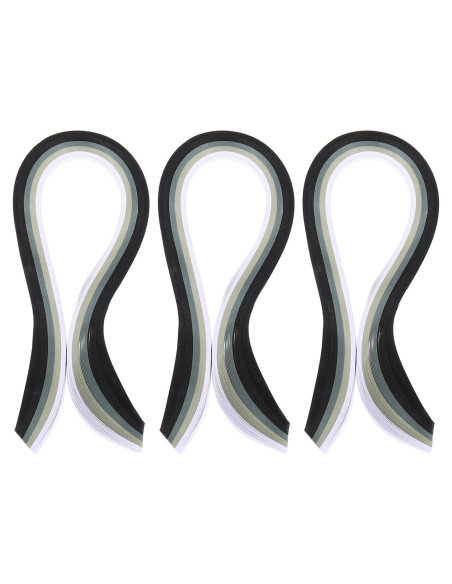 Tiras de Papel Quilling PATIKIL 390x7mm Gris Gradiente 300 Pcs