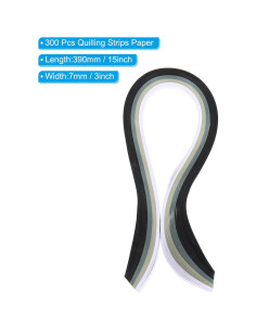 Tiras de Papel Quilling PATIKIL 390x7mm Gris Gradiente 300 Pcs 2