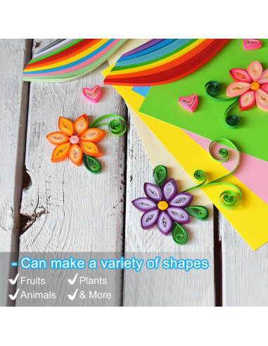 Tiras de Papel Quilling PATIKIL 390x7mm Gris Gradiente 300 Pcs