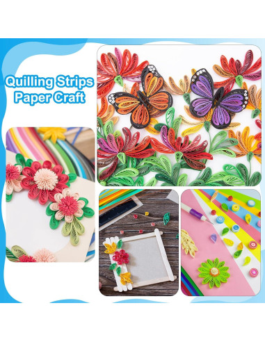 Tiras de Papel Quilling PATIKIL 390x7mm Gris Gradiente 300 Pcs