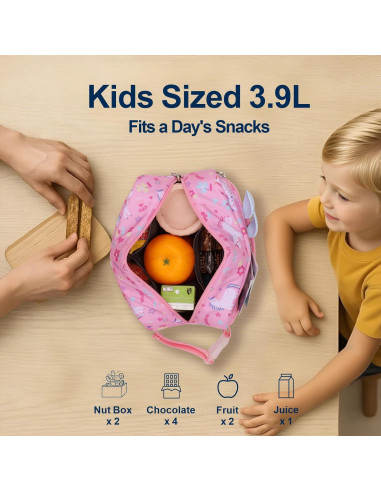 Bolsa de Snacks Aislada Bagseri Unicornio Rosa 3.9L
