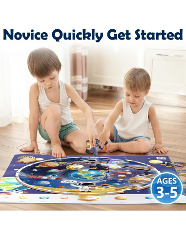 Rompecabezas de Suelo iPlay, iLearn 48 Piezas Madera Educativo