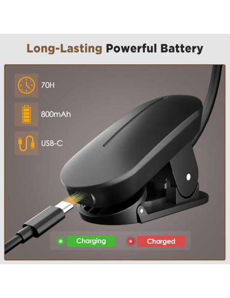 Luz de libro recargable SUEÑO DEL ARTISTA 14 LEDs 3 colores