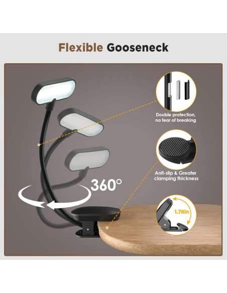 Luz de libro recargable SUEÑO DEL ARTISTA 14 LEDs 3 colores