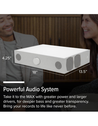 Altavoces Premium Andover Audio SpinBase MAX 2 - Bluetooth, Pre-Amplificador, Sonido Hi-Fi