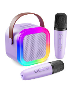 Máquina de Karaoke Fede Mini con 2 Micrófonos Inalámbricos