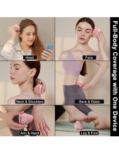 Mini Masajeador Eléctrico JIEJUNJIE con Calor y Vibración - 4 Cabezas 2