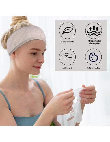 Diademas Faciales Spa Obeoby 6 Piezas Ajustables Franela