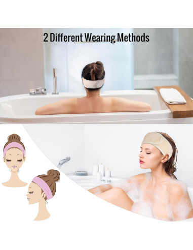 Diademas Faciales Spa Obeoby 6 Piezas Ajustables Franela