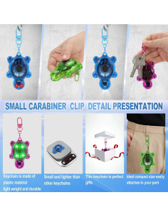 Juego de 3 llaveros de tortuga LED Rumenglai - Mini linternas 2