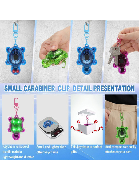 Juego de 3 llaveros de tortuga LED Rumenglai - Mini linternas