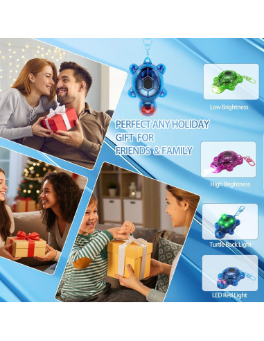 Juego de 3 llaveros de tortuga LED Rumenglai - Mini linternas