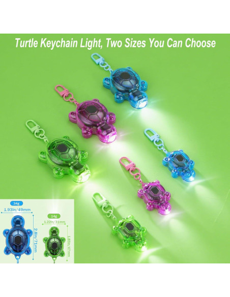 Juego de 3 llaveros de tortuga LED Rumenglai - Mini linternas
