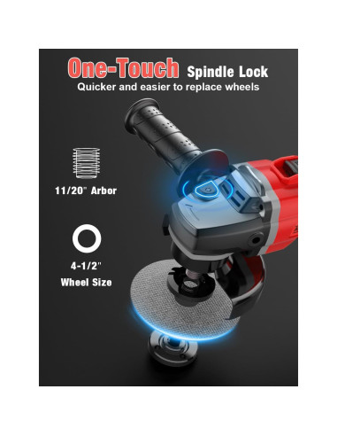 Amoladora Angular Inalámbrica APEXPOWER 115 mm 9000 RPM