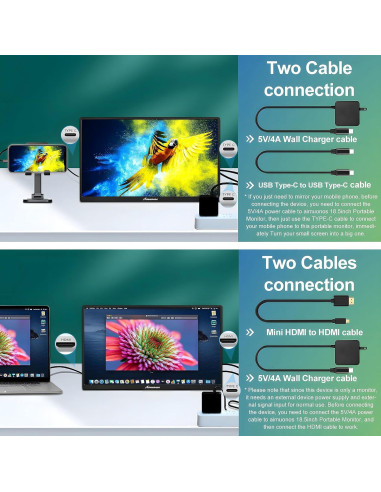 Monitor Portátil 18.5" Aimuonos FHD 1920x1080 120Hz IPS