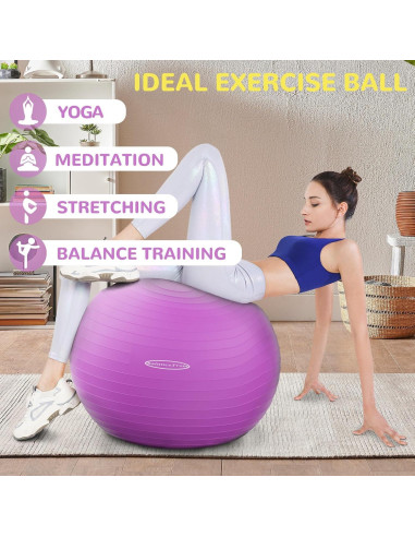 Bola de Yoga Antiburst Fitvids 45cm Antideslizante con Bomba